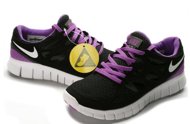 Nike Free Run 2.0 Running Shoes Black Purple White